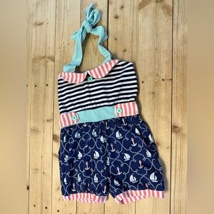 Serendipity By‎ Shrimp & Grits Nautical Bubble Romper 2T 3T